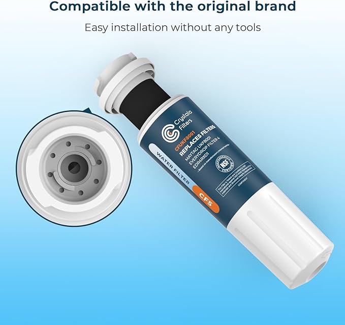Crystala Filters UKF8001 Water Filter Compatible with Whirlpool 4396395, Filter 4, Maytag UKF8001, EDR4RXD1, UKF8001AXX, UKF8001P, Puriclean II, PH21500 Refrigerator Water Filter, 4 Packs