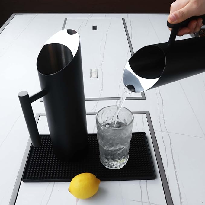 Stainless Steel Water Pitcher Carafe 53oz Polished Metal Pitcher Iced Coffee Pitcher Water Filter Pitcher for Cold Drinking by GWENBHMTOOL