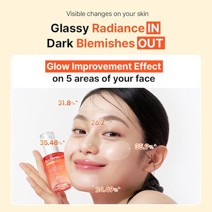 MAKE P:REM Glutamin Antioxidant Radiance Serum, Dark Spot Serum with Glutathione & Vitamins, Korean Skin Care, 1.69 Fl. Oz., 50ml