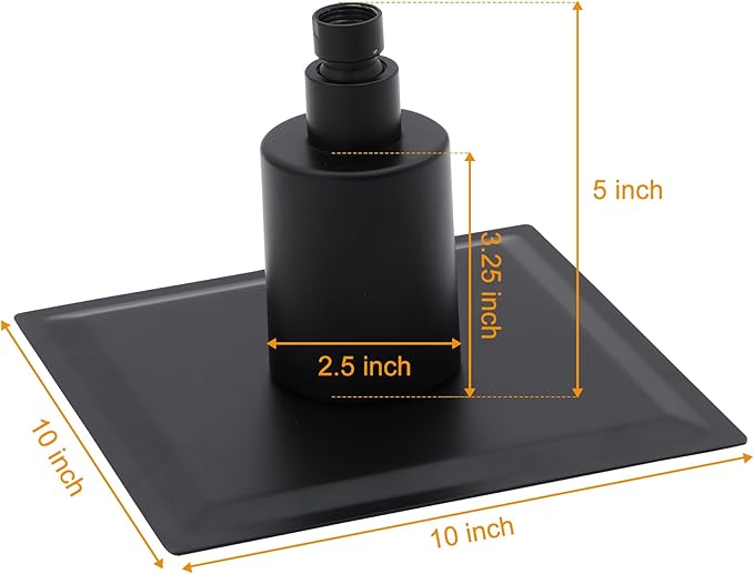 Dcolora Filtered Rain Shower Head – 10 Inch Matte Black 304 Stainless Steel with 16-Stage Water Filter, Nano Titanium Coating, Improves Skin & Hair – Filter Cartridge Included (Black, 10 Inch)