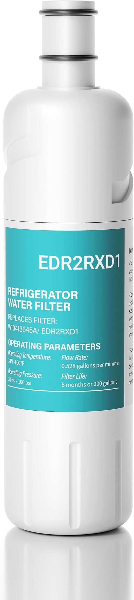 W10413645A Water Replacement, Compatible with KAD2RXD1, EDR2RXD1, WHR2RXD1, P9KB2L, P9RFKB2L, 9903, 9082, 469082, 1 Pack