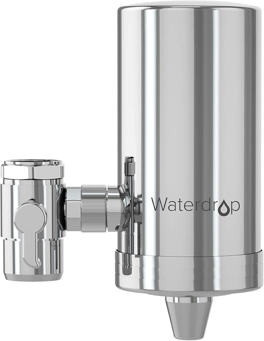 Waterdrop Water Filter for Sink Faucet, 360° Rotating Stainless Steel, NSF Certified Water Purifier for Kitchen Sink, 3 Months Long Lasting Tap Water Filter, Reduce Chlorine, 1 Filters