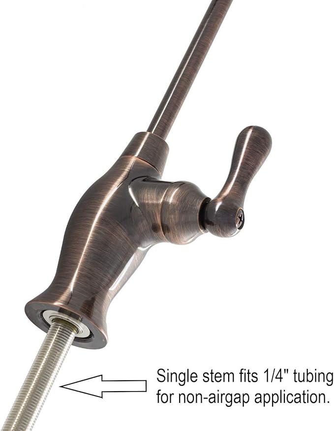 Non-airgap RO Faucet Reverse Osmosis Drinking Water Filtration System Water Dispenser Spout (Antique Wine). Vase Style with Faucet Wrench RO-FW148. NSF Certified.