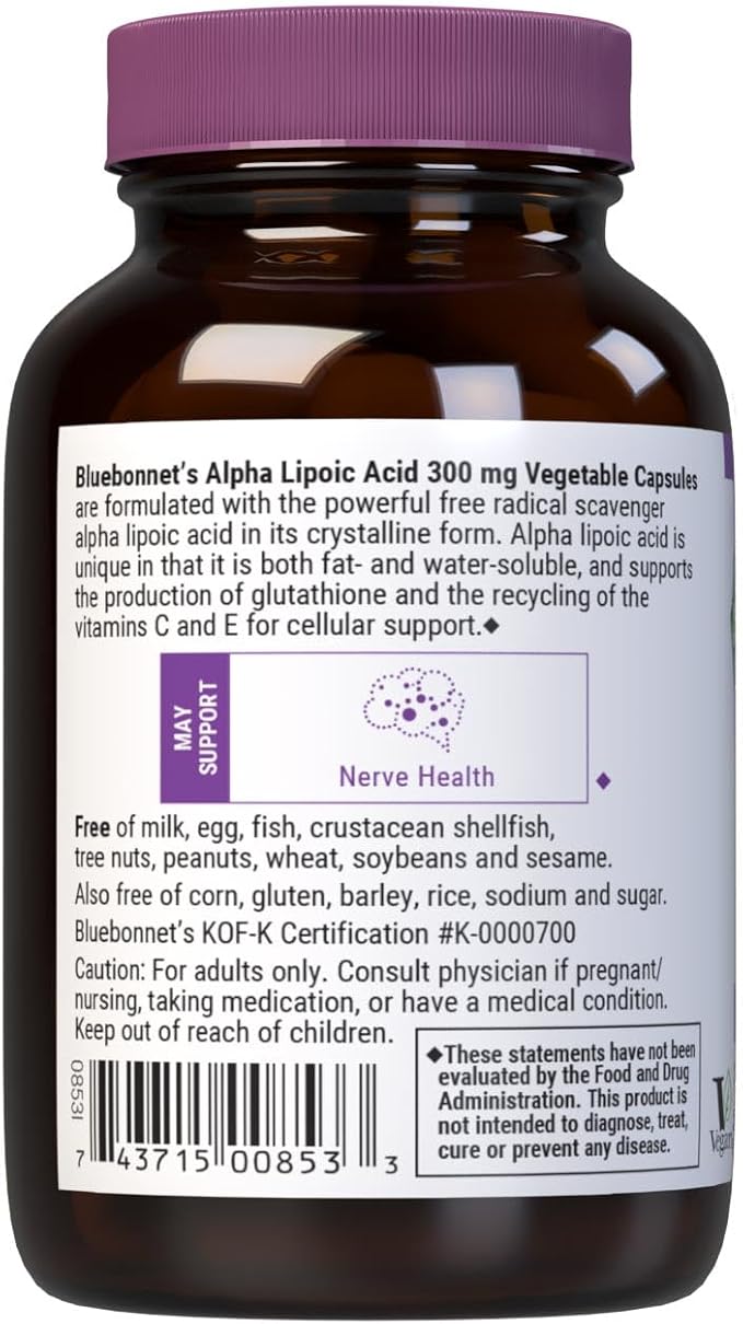 BLUEBONNET NUTRITION ALPHA LIPOIC ACID 300 mg