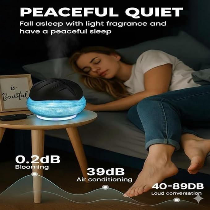 Air Purifier (Green) - Water Filter Air Washer For Home and Office - Essential Oil Aroma Diffuser With LED Night light - Small Air Cleaner For Smoke and Pets (Green)