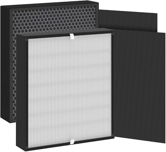 2-Pack Fit50 Replacement Filter Compatible with FF50 for BreatheSmart Fit50 Purifier, 2×3-in-1 Filters + 2×Pre-Filters