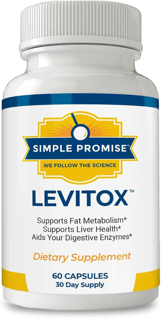 Simple Promise Levitox - Liver Detox Supplement with Milk Thistle, Dandelion Root and Artichoke Extract - Supports Liver Health, Metabolism and Digestion - 60 Capsules