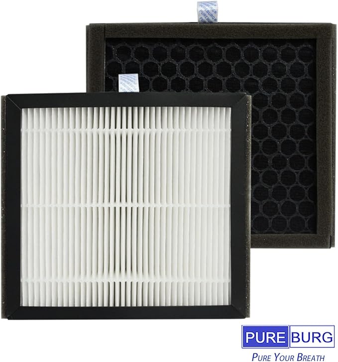 PUREBURG Replacement Filter Compatible with Afloia Q10 Air Purifier & Dehumidifier 2-in-1, 3-Pack H13 HEPA Activated Carbon 2-in-1 3-Stage Filtration Air Clean