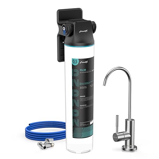Frizzlife SW20F Under Sink Water Filter System with Brushed Nickel Faucet, NSF/ANSI 53&42 Certified, Reduces 99.99% Lead, Chlorine, Bad Taste & Odor, 3 Years High Capacity, 0.5 Micron, USA Tech