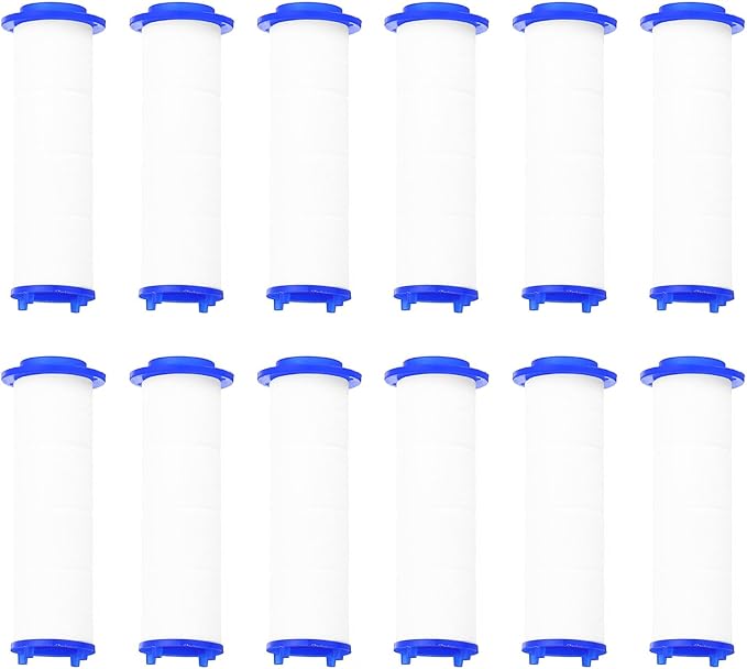 uxcell 12 Pcs Shower Head Filter 2.8 Inch PP Cotton Filter Cartridge Replacement High-Pressure Handheld Fan Shower Jet Sets