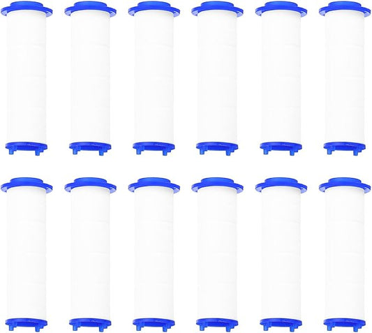 uxcell 12 Pcs Shower Head Filter 2.8 Inch PP Cotton Filter Cartridge Replacement High-Pressure Handheld Fan Shower Jet Sets