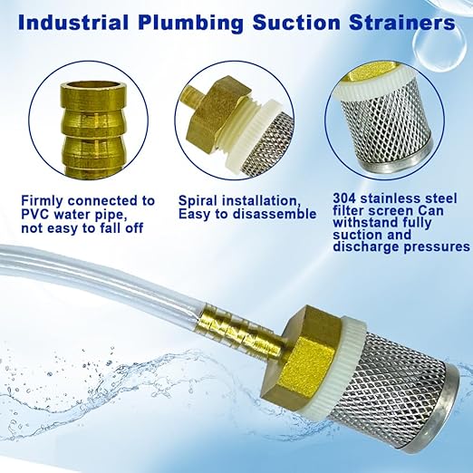 10mm Inline Strainers Filter Copper Tube Joint 10mm Diameter Hose Connection, Garden, Swimming Pool, Fish Tank Hose Filter, Suction Strainers Used to Remove Debris and Reduce Solid Entry