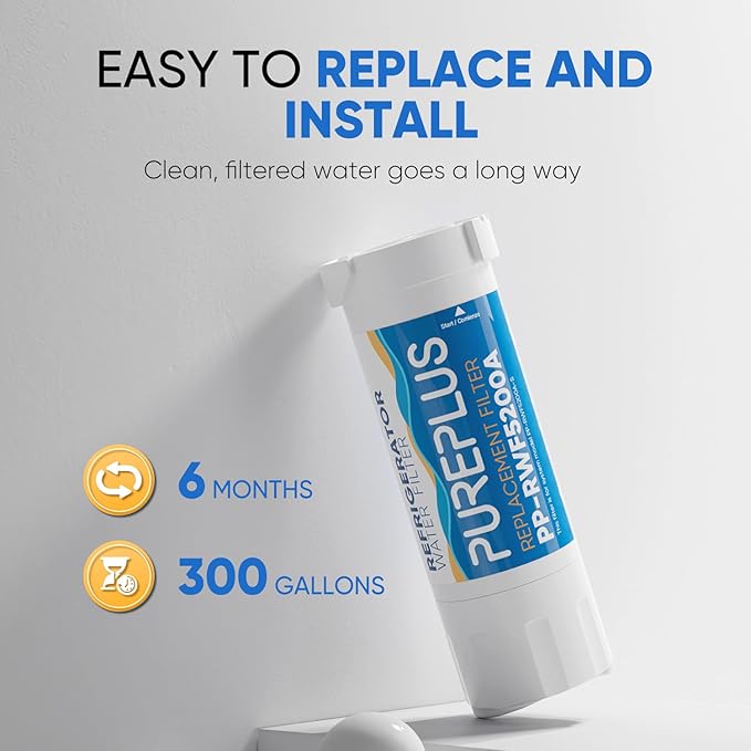 PUREPLUS XWF Replacement (NOT XWFE, NO Chips) for GE WR17X30702, GBE21, GDE21, GDE25, GFE24, GFE26, GNE21, GNE25, GNE27, GWE19, GYE18, CFE26 French Door & Side by Side Refrigerator Water Filter, 3Pack