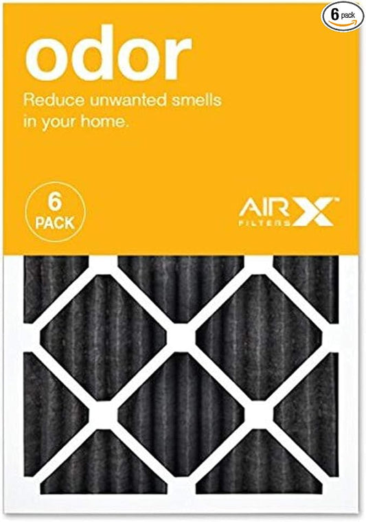 14x20x1 Air Filter AIRx ODOR MERV 8 Carbon Pleated Air Filter - Made in the USA - Box of 6