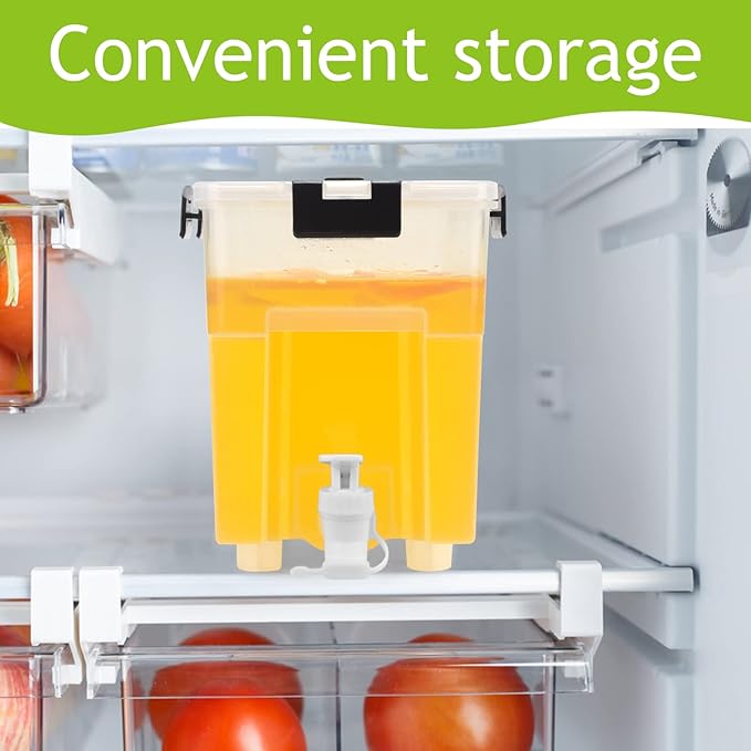 1.5 Gallon Drink Dispenser For Fridge,Beverage Dispenser With Spigot. Milk,Lemonade Dispenser,Juice Containers With Lids For Fridge, Parties And Dairly Use，100% Sealed And Filter screen