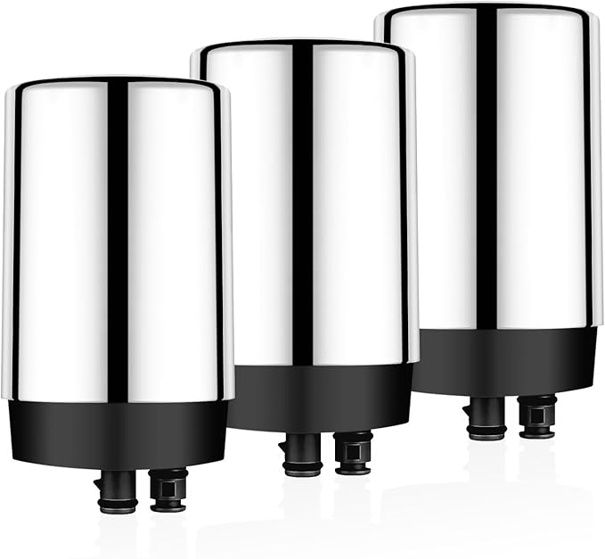 Faucet Water Filter Replacement for Brita®Faucet Filter，Brita® FR-200, FF-100， Replacement Filter-3 piece,silvery。 (7027 3 pack silvery)