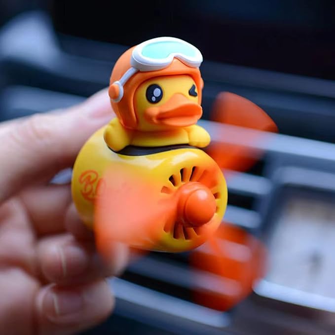 2 Pieces Car Air Fresheners, Cute Bear Pilot Car Diffuser, Propeller Air Outlet Vent Fresheners, Suitable for Automotive Interior Decoration (duck+duck)