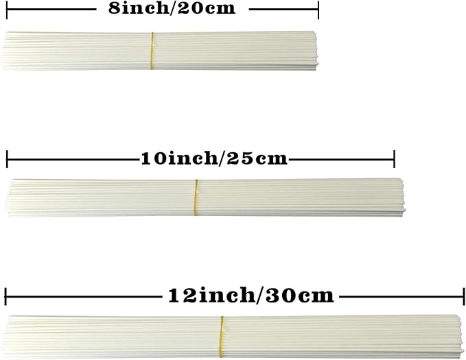 100 Pieces Fiber Reed Diffuser Replacement Refill Sticks (8" x 3mm, White)