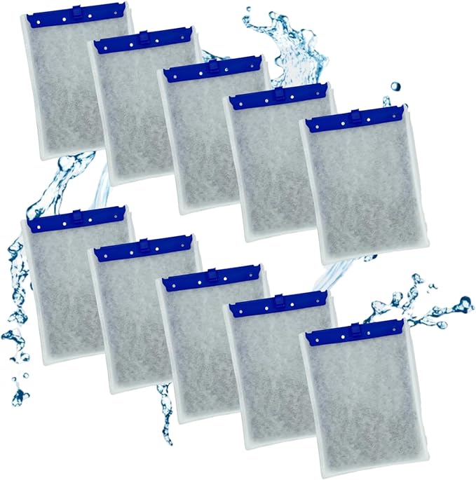 10 Pack Large Replacement Filter Cartridges for Tetra Whisper Bio-Bag Filters, Compatible with 20i,40i/IQ20,30,45,60/PF20,30,40,60 Filters and ReptoFilter Aquariums