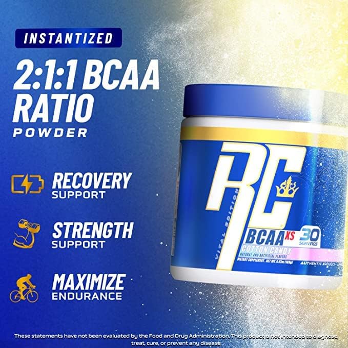 Ronnie Coleman Signature Series 30 Servings, XS BCAAs Amino Acids Powder with EAAs, Sugar Free Hydration Drink and Muscles Recovery Supplements, Lemonade Flavored Post Workout Powder