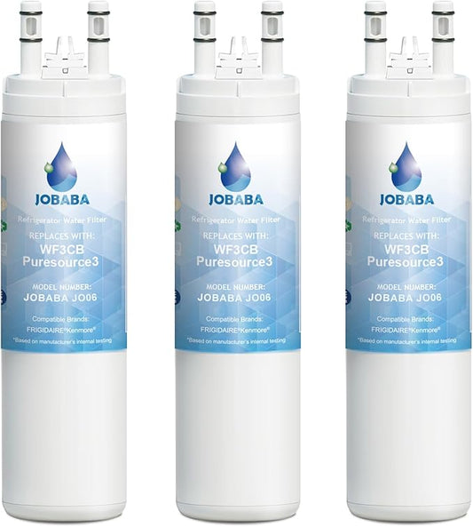 WF3CB Water Filter Replacement - Compatible with Frigidaire WF3CB, PureSource 3, 706465, 242086201, 242069601, PS3412266, AP4567491 Water Filter Replacement, Height 9 Inches, 3 Pack
