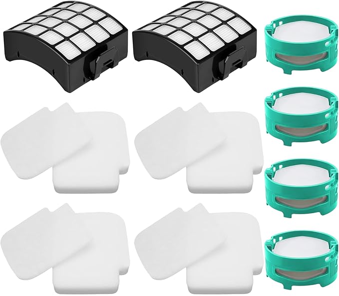 Complete AZ3002 Filters for Shark AZ3002 AZ3000 Stratos DuoClean PowerFins Upright Vacuum: 2 HEPA Filters, 4 Foam & Felt Filters, 4 Odor Neutralizer Cartridges, Shark Stratos Filter Replacements