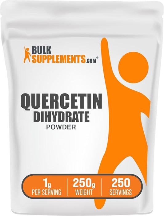 BulkSupplements.com Quercetin Dihydrate Powder - Quercetin Supplements, Antioxidants Source - Vegan & Gluten Free, 1g per Serving, 250g (8.8 oz) (Pack of 1)