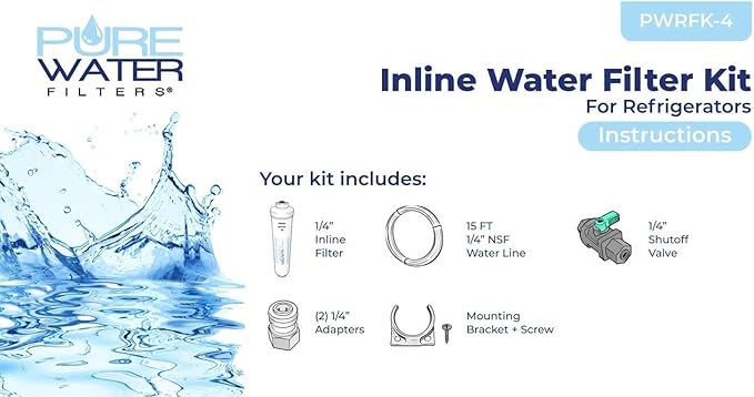 Inline Water Filter Kit for Refrigerators with Ice Makers