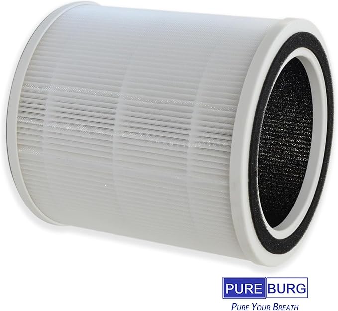 PUREBURG Replacement Filter Compatible with Purivortex AC400 Air Purifier, 2-Pack H13 HEPA Activated Carbon 2-IN-1 3-Stage Filtration