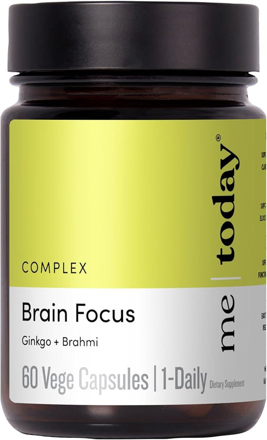 me today – Brain Focus Supplement for Adults, Contains Ginkgo & Brahmi for Mental Clarity, 60 Vegan Friendly Capsules