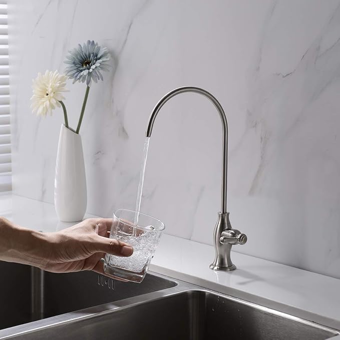 Brass Water Filter Faucet Delle Rosa Commercial Water Filtration Faucet for Under Sink Water Filter System Modern Brushed Nickel Kitchen Bar Sink Drinking Water Faucet