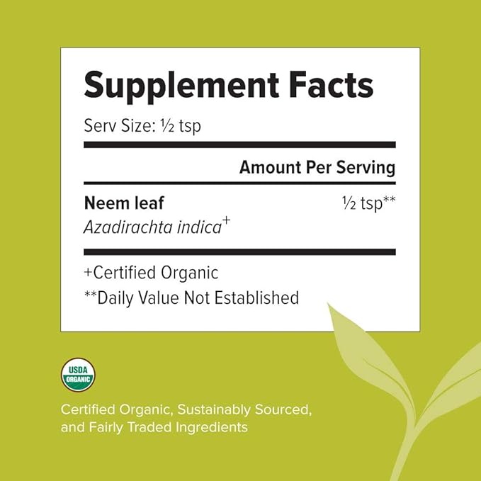Banyan Botanicals Neem Powder - Organic Azadirachta Indica - Purifying Ayurvedic Herb for Healthy Skin & Blood* – 1/2 lb. – Fair for Life Sustainably Sourced Non-GMO Vegan