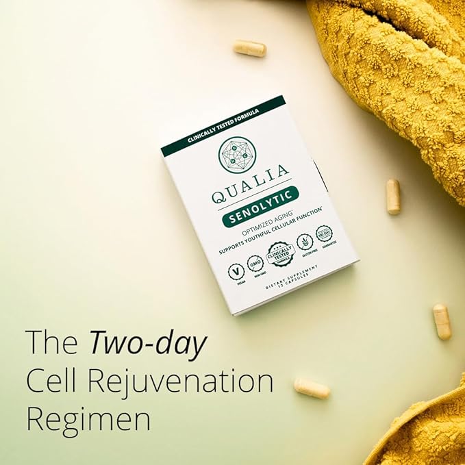 NEUROHACKER COLLECTIVE Qualia Senolytic Ultimate Formula for Enhanced Cell Repair&Rejuvenation 2-Day Aging&Longevity Support Regimen w. Fisetin,Quercetin, Piperlongumine,Senactiv®,Curcumin(Pack of 4)