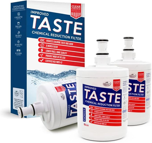 Clear Choice Taste Filter Replacement for Whirlpool 8171413 WFI-NL200 Filter Compatible with 2204324 2204326 2206039 2206048 Refrigerator Water Filter, NSF/ANSI 42, Box of 3, Made in the USA