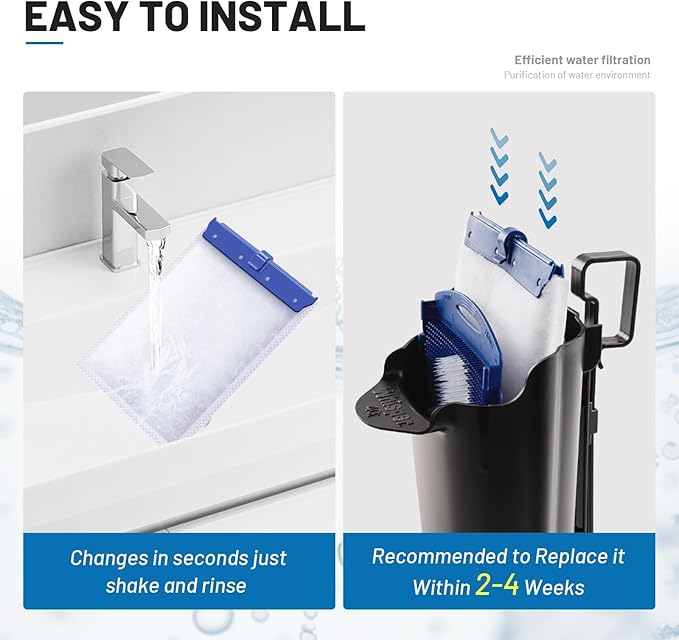 16 Count Large Filter Cartridges Compatible with Whisper Bio Bag Filters, Large Aquarium Filter Cartridge for Whisper 20i 40i, IQ20/30/45/60, PF20/30/40/60 and Repto Filter