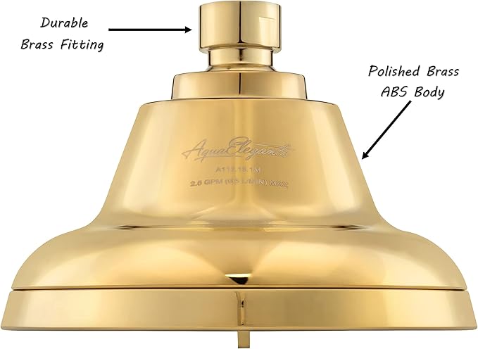 Massage Shower Head With Mist - High Pressure Boosting, Multi-Function, Massaging Rainfall Showerhead For Low Flow Showers & Adjustable Water Saving Nozzle, 1.8 GPM - Polished Brass