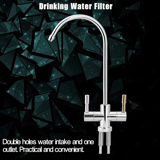 Double Holes Sink Faucet Tap Drinking Water Filter 2-Handle Kitchen Sink Faucet Chrome Reverse Osmosis