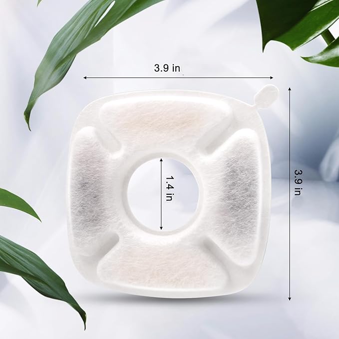 16Pcs Pet Fountain Filters Replacement, Compatible with 95Oz/2.8L Dog & Cat Water Fountain, 8 Carbon + 8 Sponge Filters