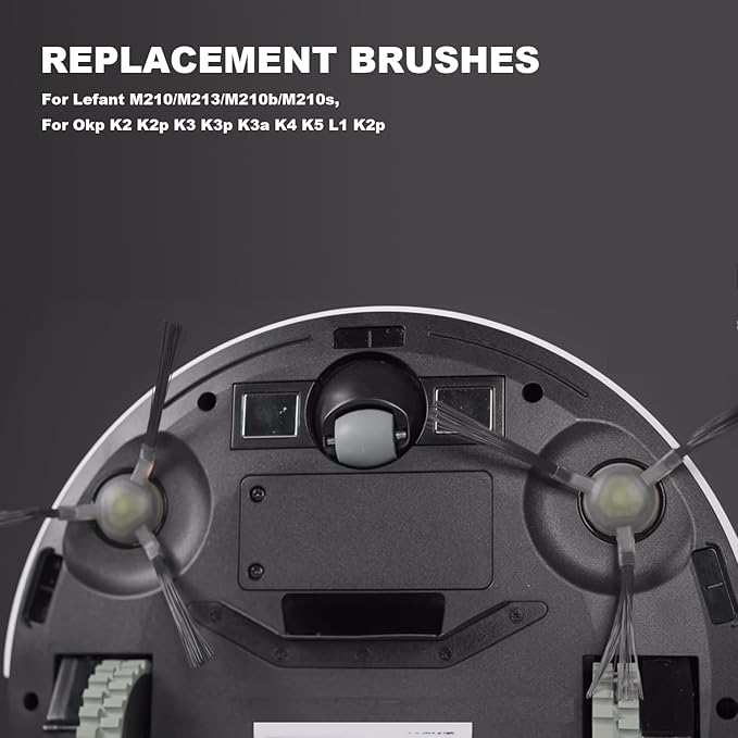 Robot Vacuum Replacements Parts Fit For Lefant M210/M213/M210b, For Okp K2 K2p K3 K4 K5 K2p Robot Vacuum Cleaner, Vacuum Dust Pan, Side Sweep Edge Brush HEPA Filter (Dustbin& Filter&Sweep-10pc)