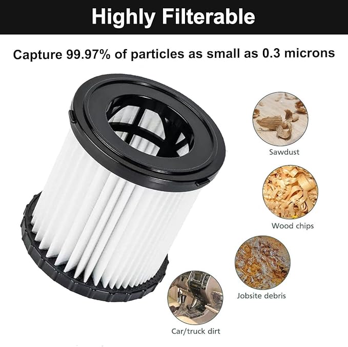 3 Pack DCV5801H HEPA Filter Replacement for DEWALT DCV580, DCV581H, DCV5801H Wet/Dry Vacuum Cleaner