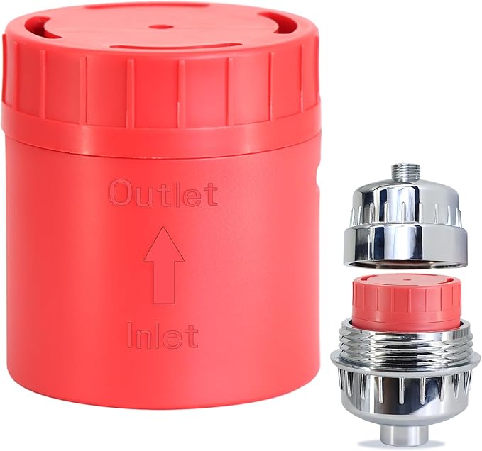 Long-Lasting Universal Shower Filter Replacement Cartridge–Fit Well-Known Shower Head Filters, Efficiently Remove Chlorine, Heavy Metals, Infused with Vitamin C Strawberry Scent （1 Pack）