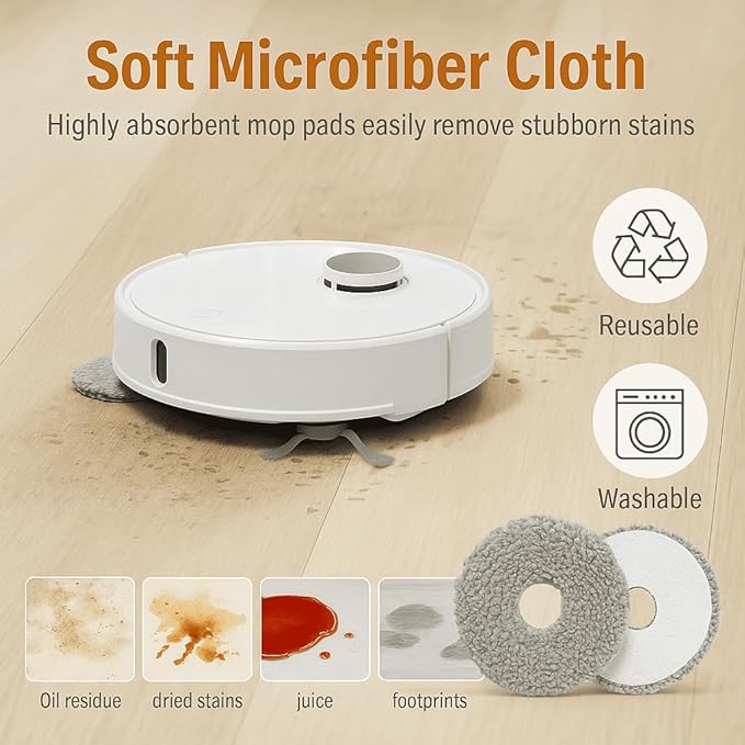 Replacement Parts Accessories Kit Compatible with Roborock Qrevo Curv/Qrevo Edge/Qrevo S5V/Curv S5X/Edge S5A Robot Vacuum Cleaner 1 Dual Main Brush,6 Side Brushes,4 Hepa Filters,4 Mop Pad,4 Dust Bags