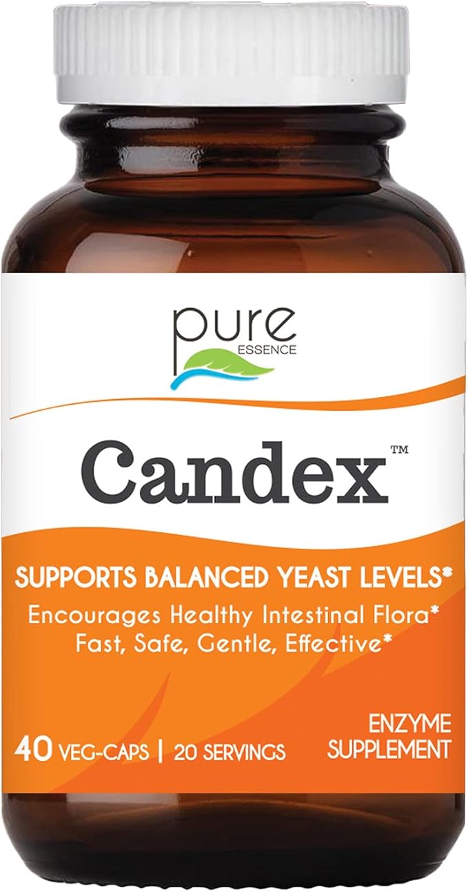 Pure Essence Candex Supplement - Yeast Overgrowth Supplement with Digestive Enzymes, Yeast Infection Probiotic Aid for Men and Women - 40 Capsules
