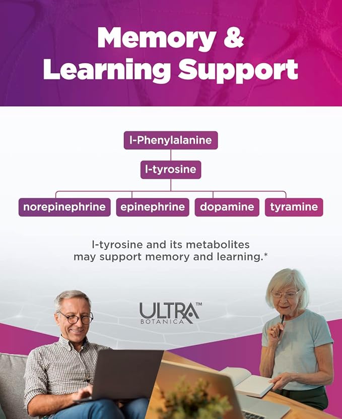 Endolyft Focus Supplements for Adults, Kids + Teens - Promote Brain Focus, Memory and Concentration DL-Phenylalanine – Neurotransmitter Support Brain Health Support Supplement - 15 Servings