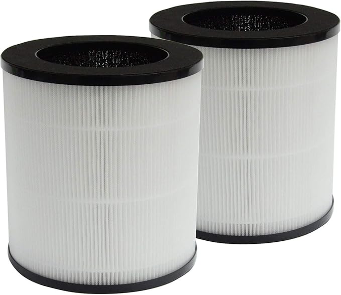 PUREBURG Replacement Filters Compatible with AZEUS C8 KJ120G-C10, Mooka C10 Air Purifier,2-Pack H13 HEPA 3-Stage Filtration Activated carbon 2-IN-1