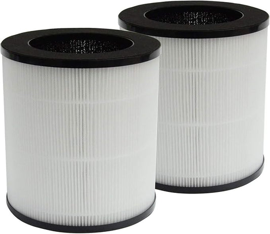 PUREBURG Replacement Filters Compatible with AZEUS C8 KJ120G-C10, Mooka C10 Air Purifier,2-Pack H13 HEPA 3-Stage Filtration Activated carbon 2-IN-1