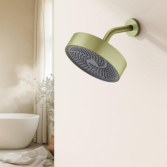 AULEEND，high pressure shower heads，with Anti-Clog Rubber Jets - 360° Rotation Adjustable Shower Head -7.87inches (Oil Rubbed Bronze)