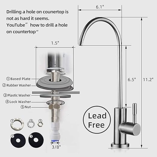 Geekpure 5 Stage Reverse Osmosis Drinking Water Filtration System w/Quick Change Twist Filters-75GPD