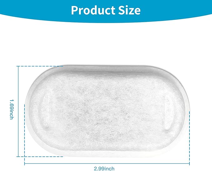 16 Pack Replacement Filters for Cat/Dog Water Fountain - Stainless Steel, 67oz/2L Adjustable Water Flow, Super Quiet