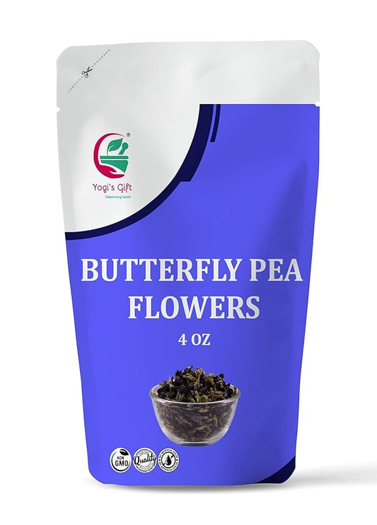 Butterfly Pea Flower Dried 4oz (300+ Cups) | Blue Butterfly Pea Flower Tea | Beautiful Blue Or Purple Food Coloring | Premium Quality | By Yogi's Gift®